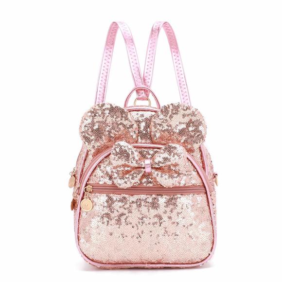 Girls Mini Backpack Bowknot Polka Dot Cute Daypacks Convertible Shoulder Bag -_ - Picture 1 of 7